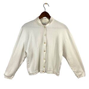 Vintage Benetton Cardigan Sweater Ribbed Italy Grandma Cottagecore Womens Small